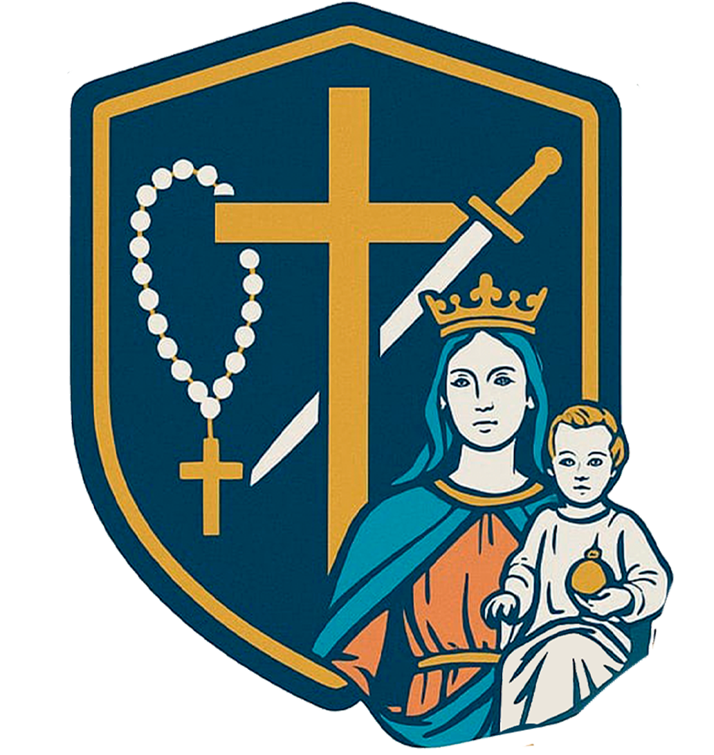 Logo de Soldados de Cristo de la mano de María